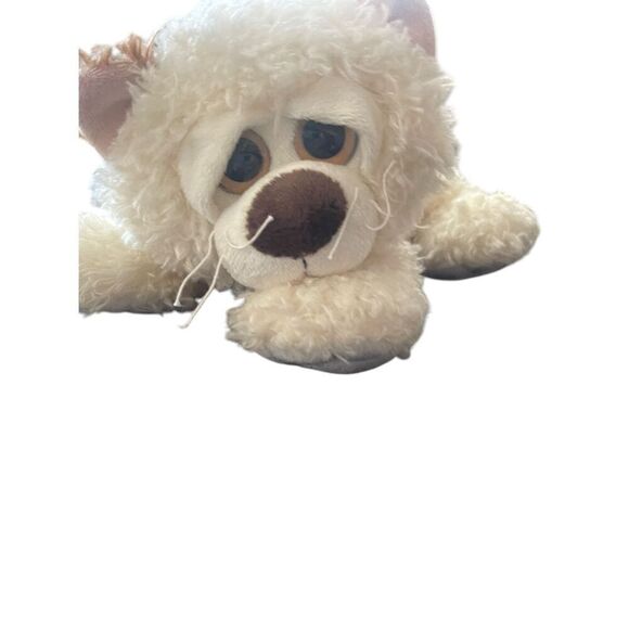 Ganz Cream White Curly Plush Dog 12in. - Picture 6 of 14